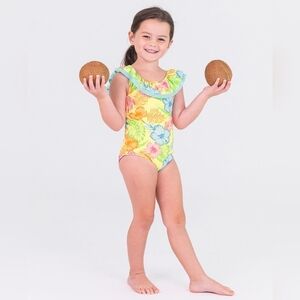 Ruffle Butts - Size 10 Girl - Pastel Floral One Piece Swimsuit
